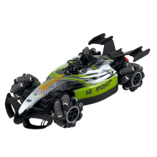 Машинка на радіокеруванні 35 см F1 на акумуляторі з парогенератором світлові та звукові ефекти чорний з зеленим (RZN-23103696)