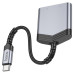 Перехідник 2в1 USB Type-C M/USB Type-C+AUX F 15 см HOCO LS39 сріблястий (RZN-23103885)