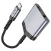Перехідник 2в1 USB Type-C M/USB Type-C+AUX F 15 см HOCO LS39 сріблястий (RZN-23103885)