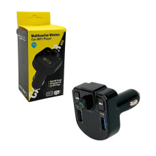 FM-трансмітер модулятор M9 90816 Bluetooth USB з дисплеєм чорний (RZN-23100190)