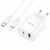 Зарядний пристрій з кабелем Type-C+USB/Apple Lightning 1 м HOCO C80A Plus Rapido 20 W 5 V білий (RZN-23098779)