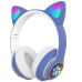 Навушники дитячі бездротові накладні Cat VZV-23M LED MP3 Bluetooth з вушками синій (RZN-23094634)