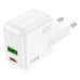 Зарядний блок живлення Type-C+USB HOCO C111A Lucky 30 W 3 A білий (RZN-23100577)