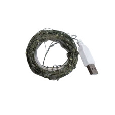 Гірлянда роса 10 метрів USB на 100 led світлодіодів крапля на зеленому дроті USB100L10MGY (LG-USB100L10MGY)