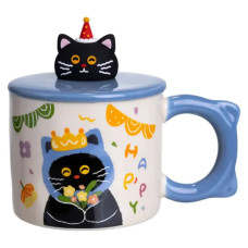 Кубок порцелянова з кришкою Kitten's Birthday 400 (мл) подарункова кружка прикольна чашка для дітей на подарунок Синій FM-24A (LG-FM-24A) Кубок порцелянова з кришкою Kitten's Birthday 400 (мл) подарункова кружка прикольна чашка для дітей на подарунок Синій FM-24A (LG-FM-24A)