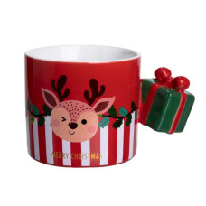 Чашка порцелянова новорічна Merry Christmas 400 (мл) Червона Yiwu FM-CS-49R (LG-FM-CS-49R)