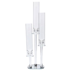 Підсвічник скляний на високій ніжці 72.5 см підсвічник келих Ø16 см декоративний прозорий прозорий HP-4-63 (LG-HP-4-63)