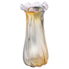 Ваза декоративна 30 см для квітів скляна фігурна ваза з кольорового скла 1.8 л Жовто-сіра HP-9-10 (LG-HP-9-10) Ваза декоративна 30 см для квітів скляна фігурна ваза з кольорового скла 1.8 л Жовто-сіра HP-9-10 (LG-HP-9-10)
