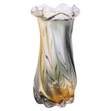 Ваза декоративна 26 см для квітів скляна фігурна ваза з кольорового скла 1.2 л Жовто-сіра HP-9-11 (LG-HP-9-11) Ваза декоративна 26 см для квітів скляна фігурна ваза з кольорового скла 1.2 л Жовто-сіра HP-9-11 (LG-HP-9-11)