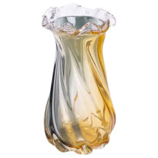 Ваза декоративна 21 см для квітів скляна фігурна ваза з кольорового скла 800 мл Жовто-сіра HP-9-12 (LG-HP-9-12) Ваза декоративна 21 см для квітів скляна фігурна ваза з кольорового скла 800 мл Жовто-сіра HP-9-12 (LG-HP-9-12)