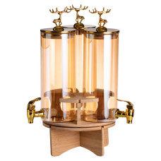 Лимонадниця скляна 3в1 на підставці із золотими кранами 5.5 л HP-34-28 (LG-HP-34-28) Лимонадниця скляна 3в1 на підставці із золотими кранами 5.5 л HP-34-28 (LG-HP-34-28)