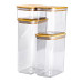 Банки для сыпучих продуктов набор из 4 шт пластиковые с бамбуковыми крышками HP-1302