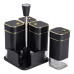 Набор для специй на подставке 4 предмета 10х10х17 см емкости для приправ 120 мл Черний HP-1306