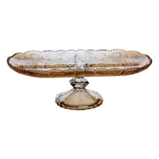 Фруктовница стеклянная на ножке 33.5х15х10.5 см овальная ваза для фруктов HP-YH-84