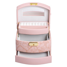 Скринька для прикрас з еко шкіри 3 яруси із замком органайзер для ювелірних виробів HP-5-23P (LG-HP-5-23P)