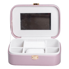 Скринька для прикрас з еко шкіри 20×14×7 см із дзеркалом органайзер для ювелірних виробів HP-5-32P (LG-HP-5-32P)