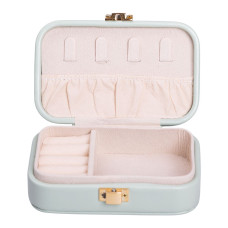 Скринька для прикрас з еко шкіри 12×7.5×4 см із застібкою органайзер для ювелірних виробів HP-5-34GR (LG-HP-5-34GR)