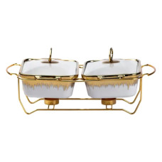 порцелянаовий марміт на 2 секції по 1 л золото HP1042 (LG-HP1042) порцелянаовий марміт на 2 секції по 1 л золото HP1042 (LG-HP1042)