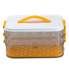 Контейнер для заморожування та зберігання продуктів 3-ярусний у холодильнику 16.5 см Помаранчевий HP50657 (LG-2203469140) Контейнер для заморожування та зберігання продуктів 3-ярусний у холодильнику 16.5 см Помаранчевий HP50657 (LG-2203469140)