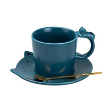 Чашка з блюдцем та ложкою порцелянова 250 мл Кошеня Синя HP7202BL (LG-2183918467) Чашка з блюдцем та ложкою порцелянова 250 мл Кошеня Синя HP7202BL (LG-2183918467)