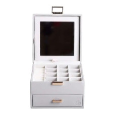 Шкатулка для украшений из эко кожи 2 яруса органайзер для ювелирных изделий HP-5-2G Шкатулка для украшений из эко кожи 2 яруса органайзер для ювелирных изделий HP-5-2G