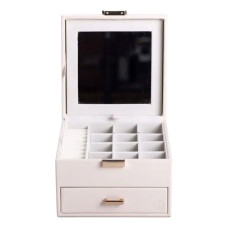 Шкатулка для украшений из эко кожи 2 яруса органайзер для ювелирных изделий HP-5-2W