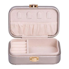 Скринька для прикрас з еко шкіри 12×7.5×4 см із застібкою органайзер для ювелірних виробів HP-5-34CR (LG-HP-5-34CR)