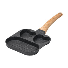 Сковорода квадратна порційна на 3 секції з антипригарним покриттям сіра HP39569C (LG-HP39569C)