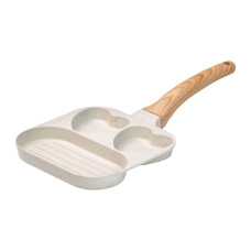 Сковорода квадратна порційна на 3 секції з антипригарним покриттям бежева HP39569W (LG-HP39569W)