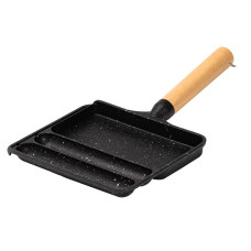 Сковорода прямокутна на 3 секції з антипригарним покриттям чорна HP39572B (LG-HP39572B)