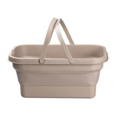Складний кошик для пікніка з кришкою-столиком 44.8х26х14 см Бежевий SJ-0120BE (LG-SJ-0120BE)