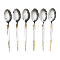 Столовые ложки 6 штук из нержавеющей стали ложки столовые 21 см Серебро с золотом HP-20-37