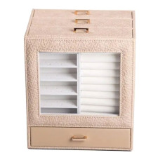 Шкатулка для украшений из эко кожи 3 яруса органайзер для ювелирных изделий HP-5-16CR