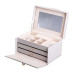 Шкатулка для украшений из эко кожи 3 яруса с зеркалом органайзер для ювелирных изделий HP-5-17G