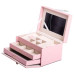 Шкатулка для украшений из эко кожи 3 яруса с зеркалом органайзер для ювелирных изделий HP-5-17P