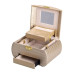 Шкатулка для украшений из эко кожи 3 яруса с замком органайзер для ювелирных изделий HP-5-21GOLD