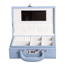 Скринька для прикрас з еко шкіри 2 яруси з кодовим замком органайзер для ювелірних виробів HP-5-24BL (LG-HP-5-24BL)