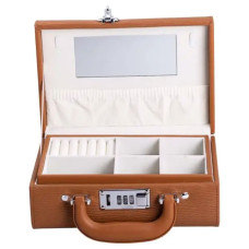 Скринька для прикрас з еко шкіри 2 яруси з кодовим замком органайзер для ювелірних виробів HP-5-24R (LG-HP-5-24R)