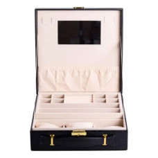 Скринька для прикрас з еко шкіри 2 яруси органайзер для ювелірних виробів HP-5-35B (LG-HP-5-35B)