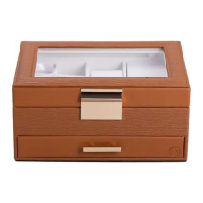 Скринька для прикрас з еко шкіри 2 яруси органайзер для ювелірних виробів HP-5-36BR (LG-HP-5-36BR)