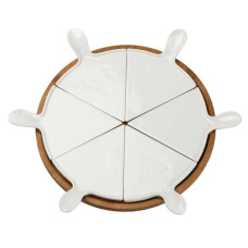 Тарілка для піци 28 см порцелянова обертається, бамбукова основа HP1248 (LG-HP1248) Тарілка для піци 28 см порцелянова обертається, бамбукова основа HP1248 (LG-HP1248)