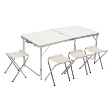 Стіл і 4 стільці для пікніка набір туристичних алюмінієвих складних алюмінієвих меблів для кемпінгу 8812-4 (LG-8812-4) Стіл і 4 стільці для пікніка набір туристичних алюмінієвих складних алюмінієвих меблів для кемпінгу 8812-4 (LG-8812-4)