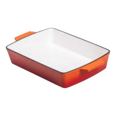 Форма для запікання чавунна 40х23.6х6 см форма для випічки 3 л Помаранчева HP-1-9O (LG-HP-1-9O)