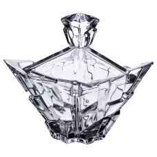 Цукорниця з кришкою 16×16×19 см ваза цукорниця квадратна скляна HP-4-119 (LG-HP-4-119)