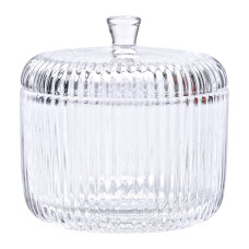 Цукерниця з кришкою Ø 9 см ваза цукерниця кругла скляна HP-4-99 (LG-HP-4-99)