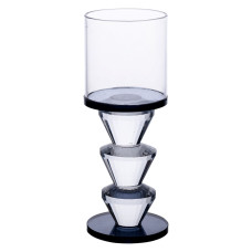 Підсвічник скляний 6×15.7 см на одну свічку підсвічник келих на ніжці декоративний Сірий HP-4-21L (LG-HP-4-21L) Підсвічник скляний 6×15.7 см на одну свічку підсвічник келих на ніжці декоративний Сірий HP-4-21L (LG-HP-4-21L)