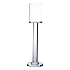 Підсвічник скляний на ніжці 8×31 см підсвічник келих декоративний прозорий HP-4-43S (LG-HP-4-43S)