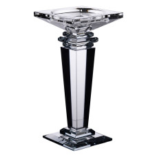 Підсвічник скляний на високій ніжці 9.5×9.5×20 см декоративний прозорий HP-4-52S (LG-HP-4-52S)
