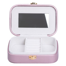 Скринька для прикрас з еко шкіри 15×10×5 см із дзеркалом органайзер для ювелірних виробів HP-5-33P (LG-HP-5-33P)