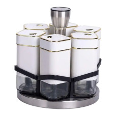 Набір для спецій 6 ємностей карусель для приправ на підставці Білий HP-1314 (LG-HP-1314) Набір для спецій 6 ємностей карусель для приправ на підставці Білий HP-1314 (LG-HP-1314)